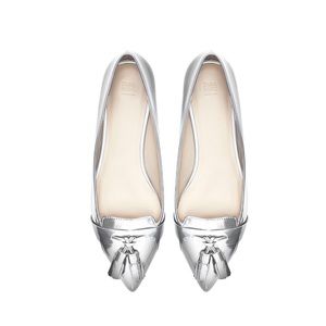 Zara Silver Pointed Moccasins